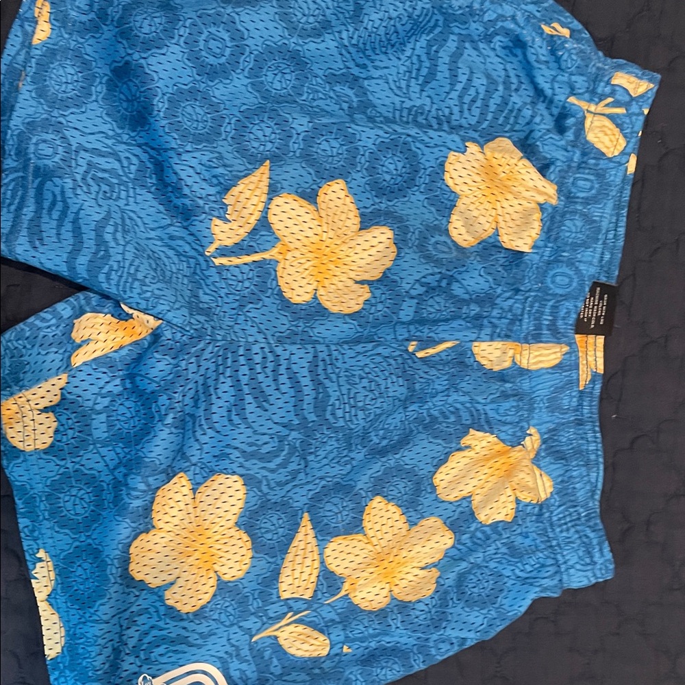 Blue and Yellow Floral Men's Shorts